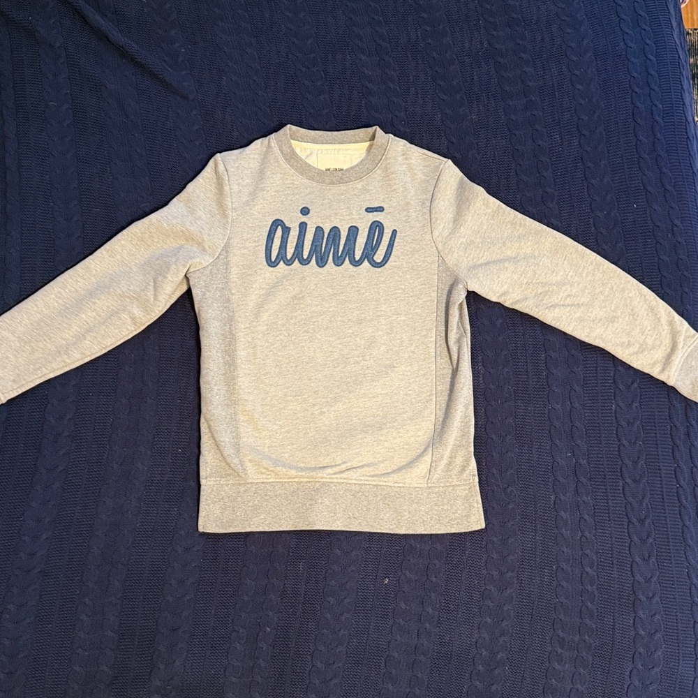Aime Leon Dore Gray Sweatshirt with Navy Detail